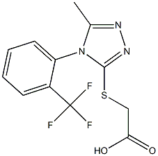2-({5-methyl-4-[2-(trifluoromethyl)phenyl]-4H-1,2,4-triazol-3-yl}sulfanyl)acetic acid Struktur