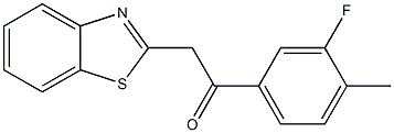 2-(1,3-benzothiazol-2-yl)-1-(3-fluoro-4-methylphenyl)ethan-1-one 化学構造式