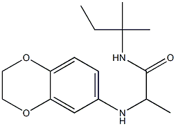 2-(2,3-dihydro-1,4-benzodioxin-6-ylamino)-N-(2-methylbutan-2-yl)propanamide 结构式