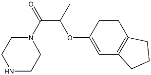 2-(2,3-dihydro-1H-inden-5-yloxy)-1-(piperazin-1-yl)propan-1-one,,结构式