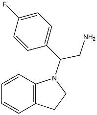 2-(2,3-dihydro-1H-indol-1-yl)-2-(4-fluorophenyl)ethanamine,,结构式