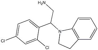 2-(2,4-dichlorophenyl)-2-(2,3-dihydro-1H-indol-1-yl)ethan-1-amine,,结构式