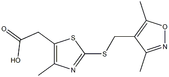 2-(2-{[(3,5-dimethyl-1,2-oxazol-4-yl)methyl]sulfanyl}-4-methyl-1,3-thiazol-5-yl)acetic acid 结构式