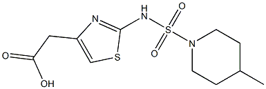 2-(2-{[(4-methylpiperidine-1-)sulfonyl]amino}-1,3-thiazol-4-yl)acetic acid,,结构式