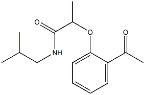 2-(2-acetylphenoxy)-N-(2-methylpropyl)propanamide,,结构式