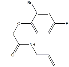 2-(2-bromo-4-fluorophenoxy)-N-(prop-2-en-1-yl)propanamide,,结构式