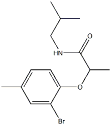 2-(2-bromo-4-methylphenoxy)-N-(2-methylpropyl)propanamide 化学構造式