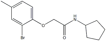 2-(2-bromo-4-methylphenoxy)-N-cyclopentylacetamide Struktur