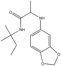 2-(2H-1,3-benzodioxol-5-ylamino)-N-(2-methylbutan-2-yl)propanamide 结构式