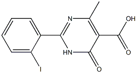 2-(2-iodophenyl)-4-methyl-6-oxo-1,6-dihydropyrimidine-5-carboxylic acid 结构式