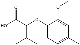 2-(2-methoxy-4-methylphenoxy)-3-methylbutanoic acid Struktur