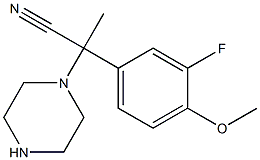 2-(3-fluoro-4-methoxyphenyl)-2-piperazin-1-ylpropanenitrile Struktur