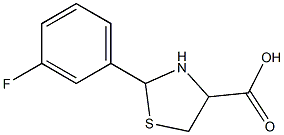 2-(3-fluorophenyl)-1,3-thiazolidine-4-carboxylic acid 化学構造式