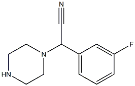 2-(3-fluorophenyl)-2-(piperazin-1-yl)acetonitrile Struktur