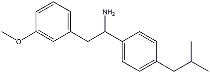 2-(3-methoxyphenyl)-1-[4-(2-methylpropyl)phenyl]ethan-1-amine,,结构式