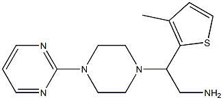 2-(3-methylthiophen-2-yl)-2-[4-(pyrimidin-2-yl)piperazin-1-yl]ethan-1-amine,,结构式