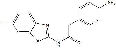 2-(4-aminophenyl)-N-(6-methyl-1,3-benzothiazol-2-yl)acetamide 结构式