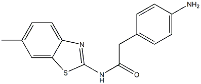 2-(4-aminophenyl)-N-(6-methyl-1,3-benzothiazol-2-yl)acetamide Structure