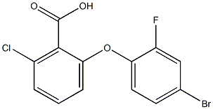 2-(4-bromo-2-fluorophenoxy)-6-chlorobenzoic acid Struktur