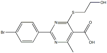 2-(4-bromophenyl)-4-[(2-hydroxyethyl)thio]-6-methylpyrimidine-5-carboxylic acid Structure