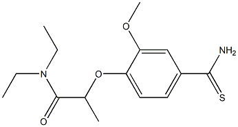 2-(4-carbamothioyl-2-methoxyphenoxy)-N,N-diethylpropanamide 化学構造式