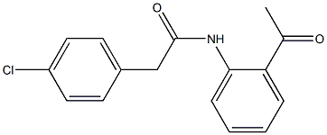 2-(4-chlorophenyl)-N-(2-acetylphenyl)acetamide 化学構造式