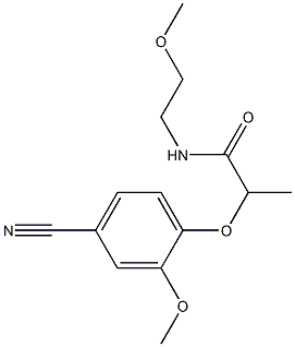 2-(4-cyano-2-methoxyphenoxy)-N-(2-methoxyethyl)propanamide Structure