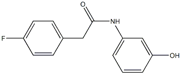 2-(4-fluorophenyl)-N-(3-hydroxyphenyl)acetamide 化学構造式