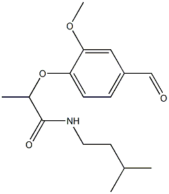 2-(4-formyl-2-methoxyphenoxy)-N-(3-methylbutyl)propanamide Structure