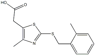 2-(4-methyl-2-{[(2-methylphenyl)methyl]sulfanyl}-1,3-thiazol-5-yl)acetic acid 化学構造式