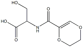 2-(5,6-dihydro-1,4-dioxin-2-ylformamido)-3-hydroxypropanoic acid|