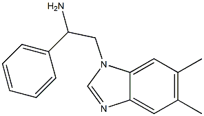 2-(5,6-dimethyl-1H-1,3-benzodiazol-1-yl)-1-phenylethan-1-amine,,结构式