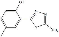 2-(5-amino-1,3,4-thiadiazol-2-yl)-4-methylphenol,,结构式