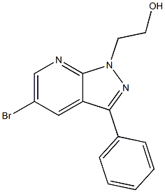 2-(5-bromo-3-phenyl-1H-pyrazolo[3,4-b]pyridin-1-yl)ethanol Struktur