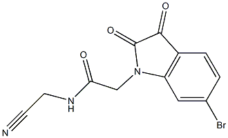2-(6-bromo-2,3-dioxo-2,3-dihydro-1H-indol-1-yl)-N-(cyanomethyl)acetamide 化学構造式