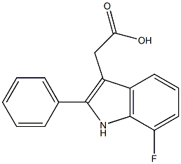 2-(7-fluoro-2-phenyl-1H-indol-3-yl)acetic acid Struktur