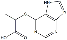 2-(7H-purin-6-ylthio)propanoic acid,,结构式