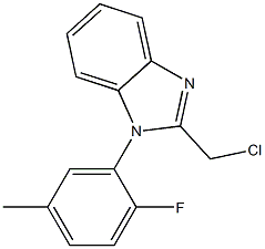 2-(chloromethyl)-1-(2-fluoro-5-methylphenyl)-1H-1,3-benzodiazole Struktur