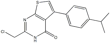 2-(chloromethyl)-5-[4-(propan-2-yl)phenyl]-3H,4H-thieno[2,3-d]pyrimidin-4-one,,结构式