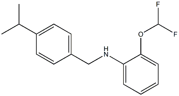 2-(difluoromethoxy)-N-{[4-(propan-2-yl)phenyl]methyl}aniline Structure