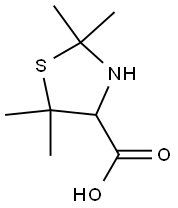 2,2,5,5-tetramethyl-1,3-thiazolidine-4-carboxylic acid 结构式