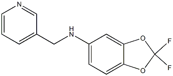 2,2-difluoro-N-(pyridin-3-ylmethyl)-2H-1,3-benzodioxol-5-amine 结构式