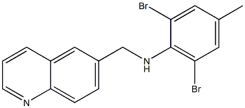 2,6-dibromo-4-methyl-N-(quinolin-6-ylmethyl)aniline,,结构式
