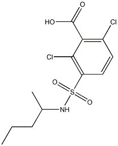 2,6-dichloro-3-(pentan-2-ylsulfamoyl)benzoic acid Structure