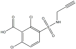 2,6-dichloro-3-(prop-2-yn-1-ylsulfamoyl)benzoic acid 化学構造式