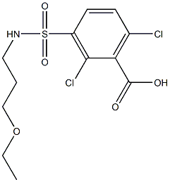 2,6-dichloro-3-[(3-ethoxypropyl)sulfamoyl]benzoic acid,,结构式