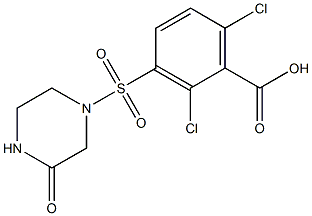 2,6-dichloro-3-[(3-oxopiperazine-1-)sulfonyl]benzoic acid,,结构式