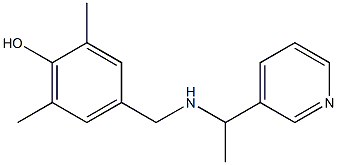 2,6-dimethyl-4-({[1-(pyridin-3-yl)ethyl]amino}methyl)phenol Struktur