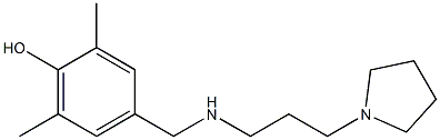 2,6-dimethyl-4-({[3-(pyrrolidin-1-yl)propyl]amino}methyl)phenol 化学構造式