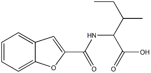 2-[(1-benzofuran-2-ylcarbonyl)amino]-3-methylpentanoic acid 化学構造式